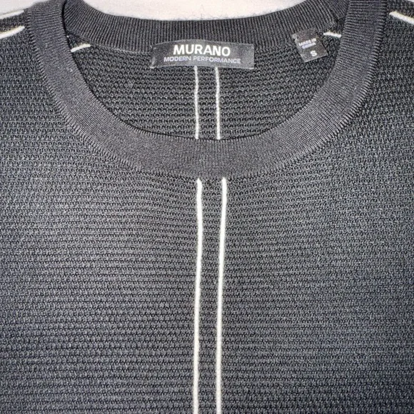 Murano Black Crewneck Sweater with White Stripes - Picture 7 of 7